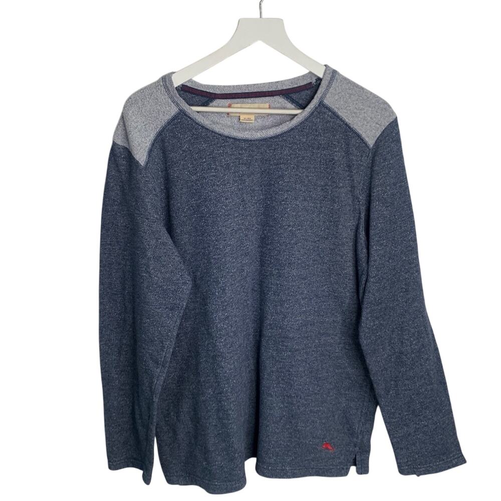 Tommy Bahama Men’s Long Sleeve Blue and Gray Fleece Knit Sweatshirt M-020 Sz XL